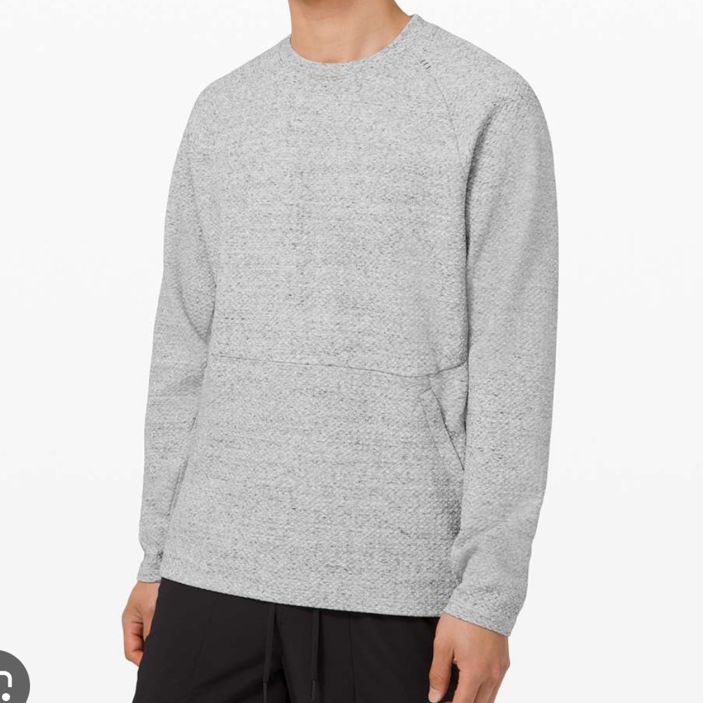 Lululemon At Ease Crew - heathered melody light grey SMALL